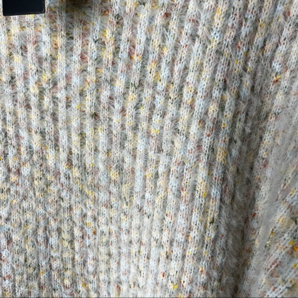 NEW Lulus Sweet Whispers Ivory Multi Eyelash Knit Turtleneck Sweater Dress - Picture 4 of 6